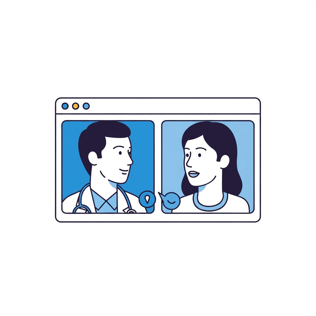 Écran de consultation vidéo avec médecin et patient