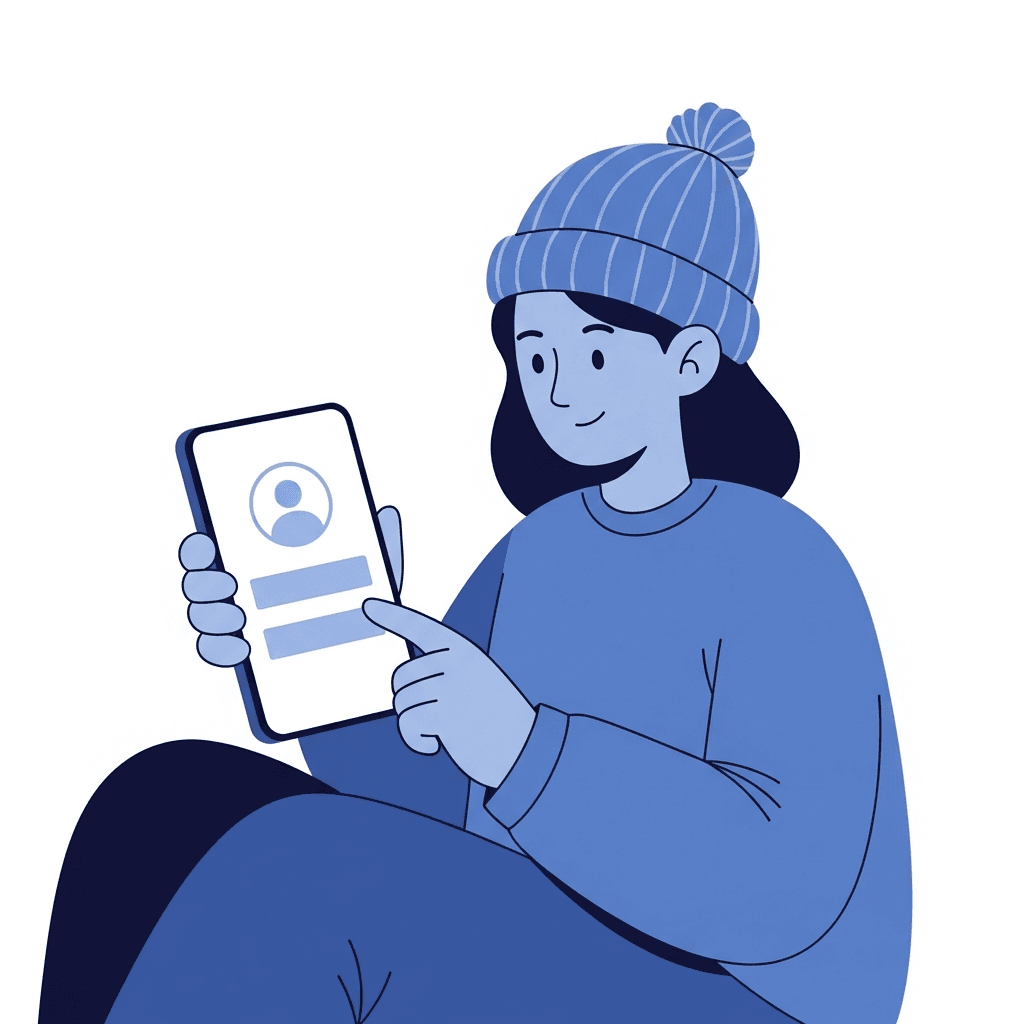 Patient créant un profil de santé sur un téléphone mobile